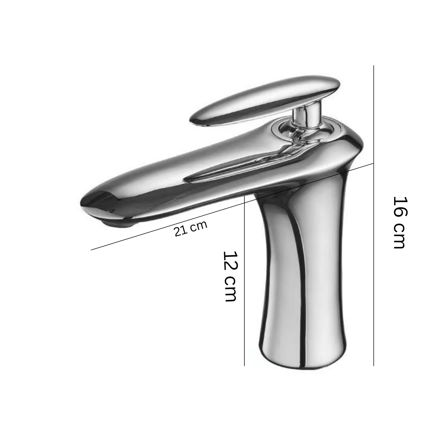 ברז פרח קצר לכיור שקוע לבן וניקל