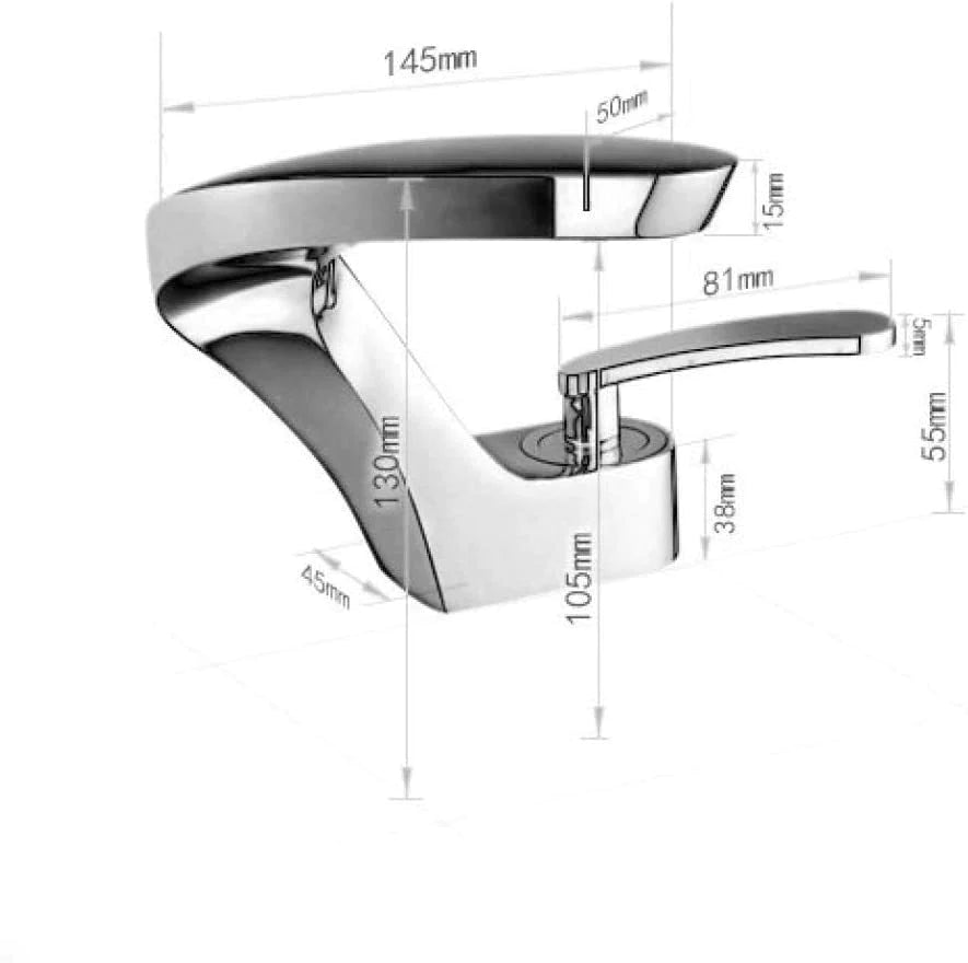 ברז פרח מפותל לכיור רחצה זהב מבריק AB