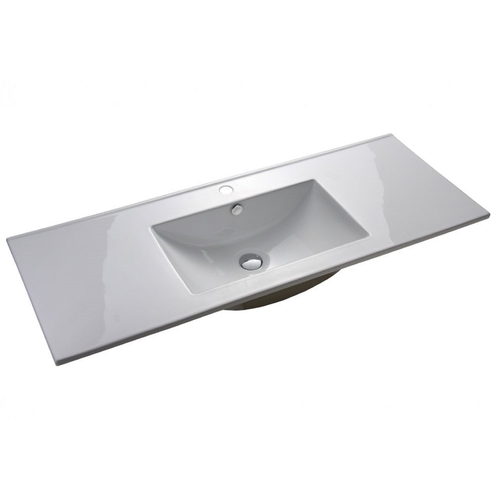 כיור משטח חרס לבן מבריק 150 ס"מ