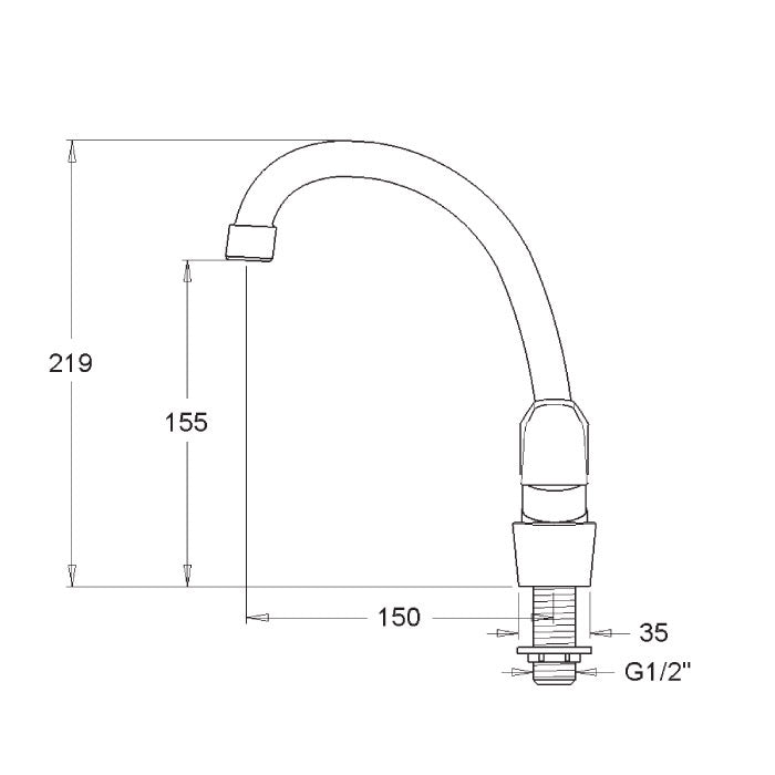 ברז פרח צד למים קרים בלבד 4114 יועם