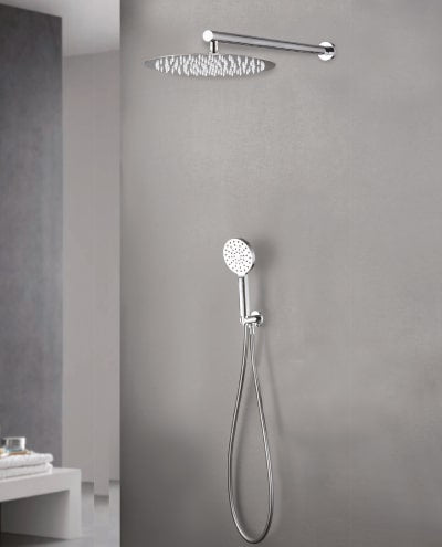 סט רחצה 5 חלקים ניקל מבריק עגול ראש 25 ס״מ דגם TOP