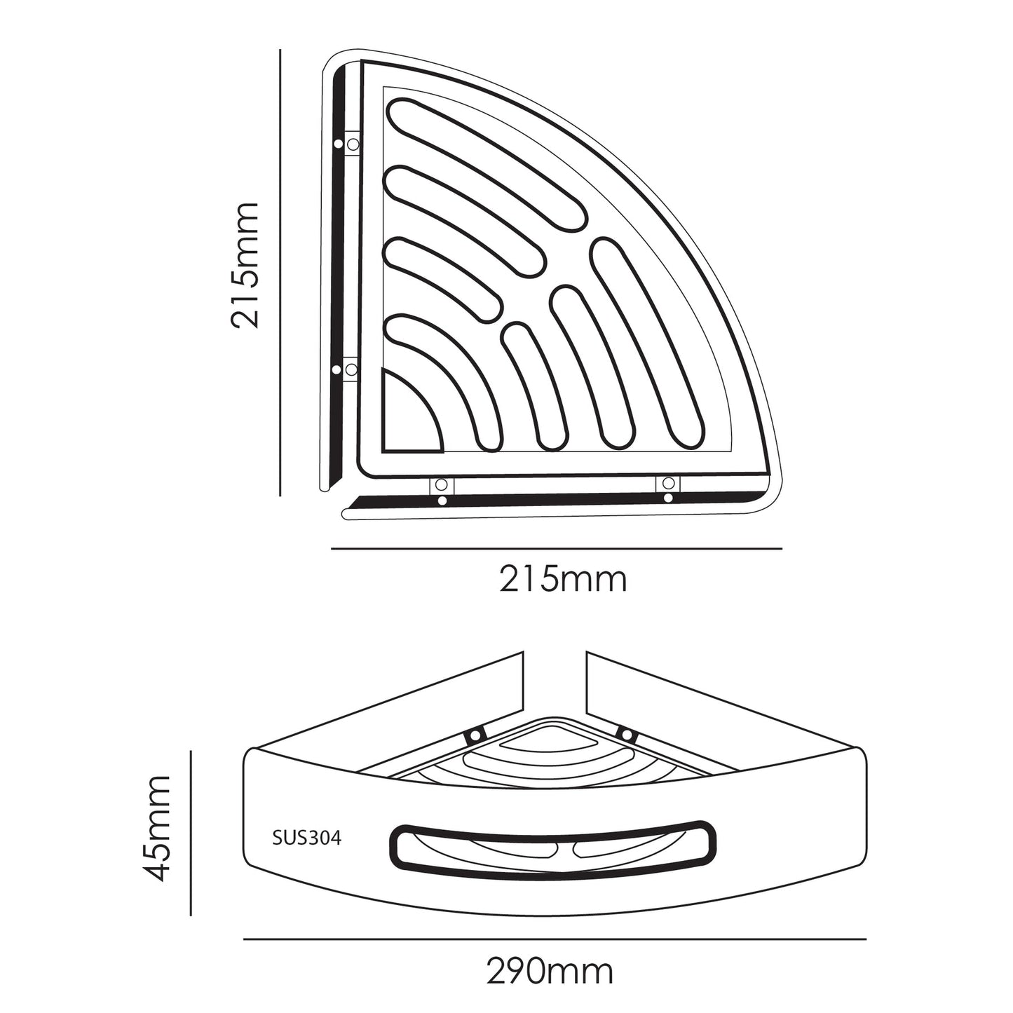 מדף פינתי יחיד זהב מבריק דה ברטו DE-parto