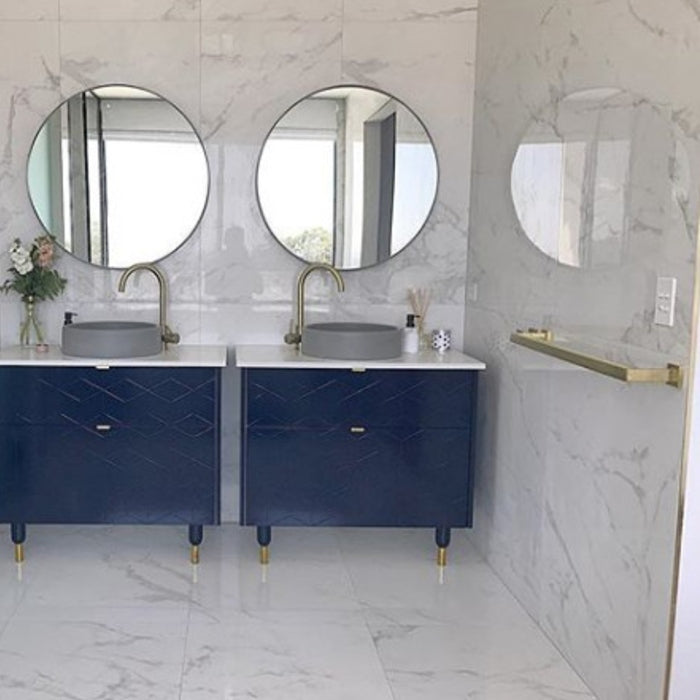 מוט מגבות כפול זהב מוברש 40 ס״מ