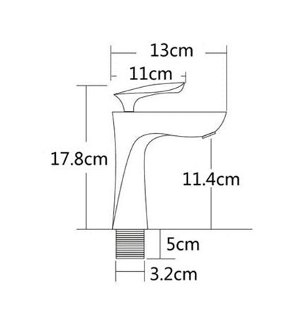 ברז פרח קצר לכיור שקוע שחור מט וניקל