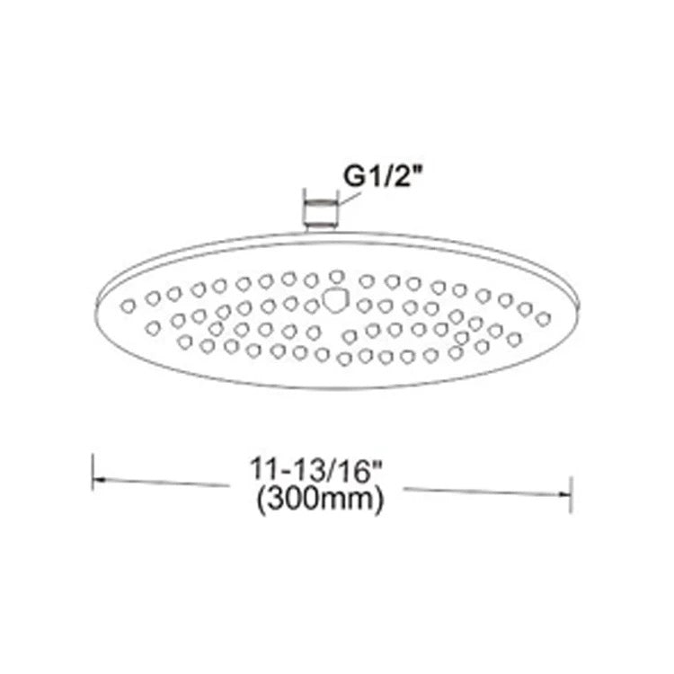 ראש מקלחת 30 ס״מ שחור מט עגול
