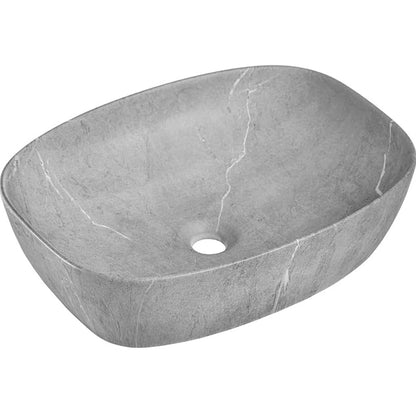 כיור מונח מלבני אבן מט דמוי שיש CARRARA