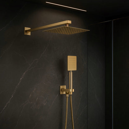 סט רחצה מרובע 5 חלקים זהב מוברש דגם TOP ציפוי PVD