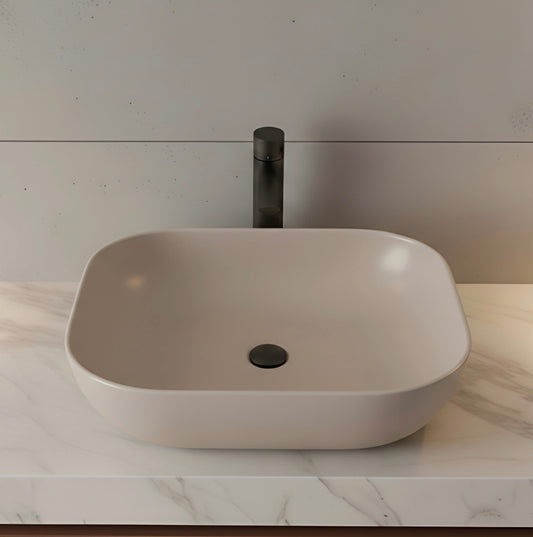 כיור מונח מלבני מוקה מט IBATH SOFTLINE