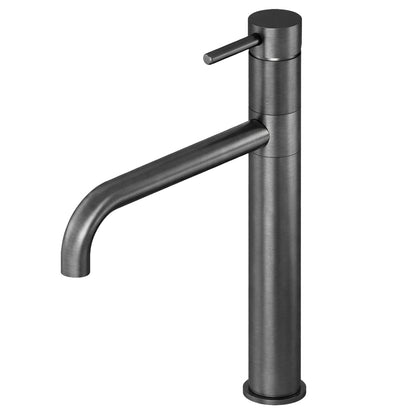 ברז פרח יוקרתי גבוה לכיור מונח אפור גרפיט מוברש TOP ציפוי PVD