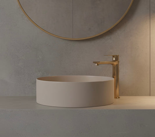 כיור מונח חרס עגול 36 ס״מ צבע אבן מט מבית SMA