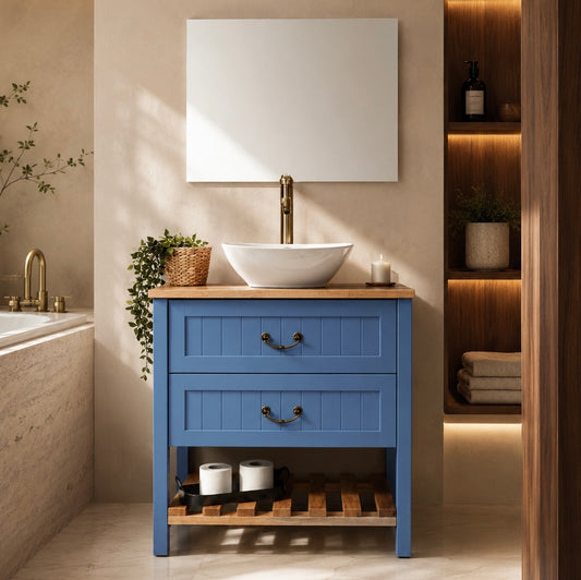 ארון אמבטיה עומד 60–120 ס״מ בסגנון כפרי עם 2 מגירות – דרים DREAM