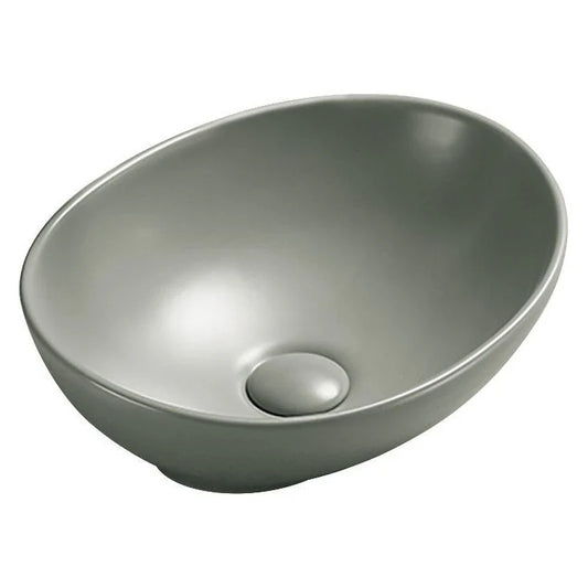 כיור מונח אובאלי וינה 405*330*140 ס"מ אפור כהה מט MATINA