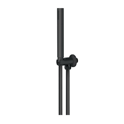 סט מזלף מקלחת דגם רינו שחור מט מצב אחד + צינור PVC + נקודת מים בראס MATINA