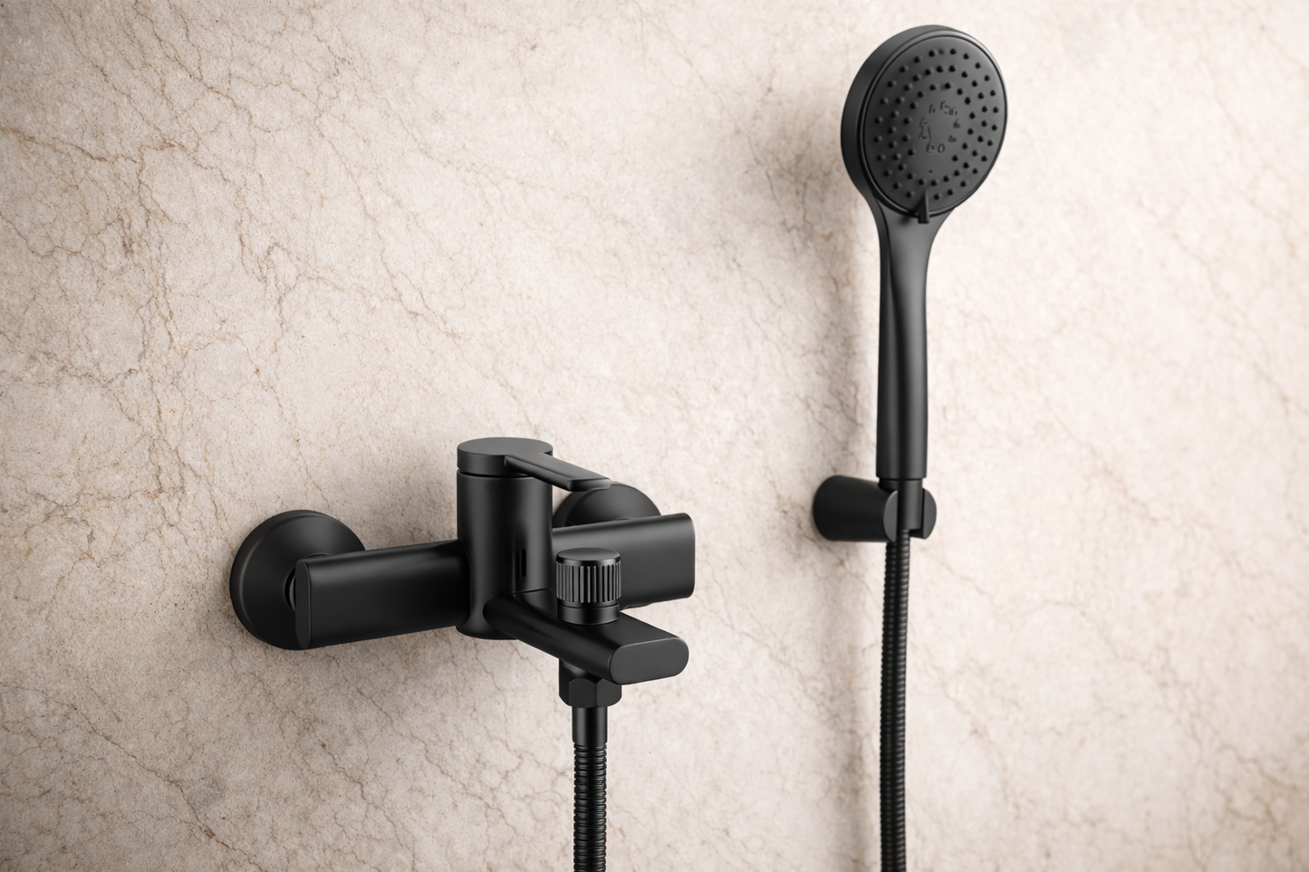 ברז סוללה לאמבטיה שחור מט דגם מונקו  אירופה MONACO