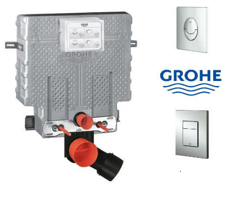 מיכל הדחה סמוי נמוך לקיר בלוקים 38415001 GROHE גרואה