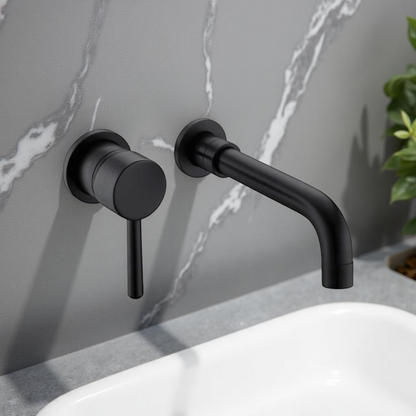 ברז קיר קומפלט לכיור רחצה שחור מט ITERUM