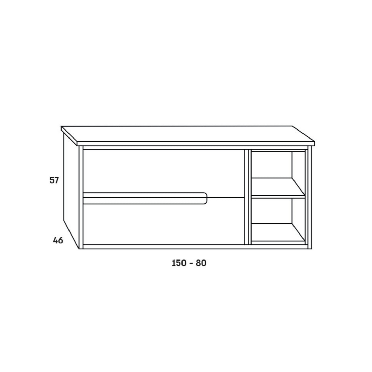 ארון אמבטיה תלוי עץ מלא דגם סביון SAVION