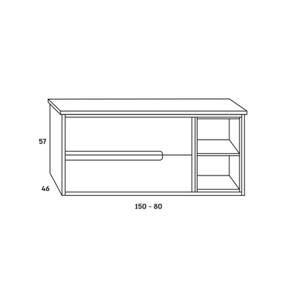 ארון אמבטיה תלוי עץ מלא דגם סביון SAVION