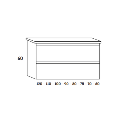 ארון אמבטיה תלוי שתי מגירות מודרני דגם וינוס VENUS