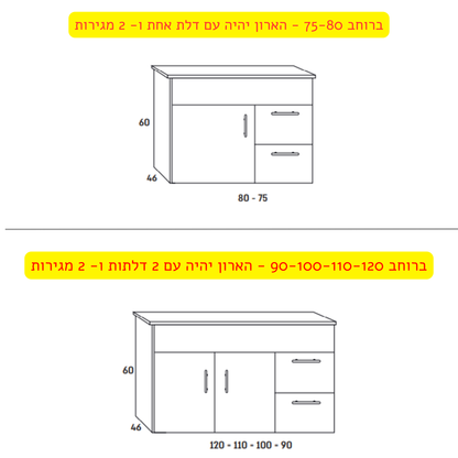 ארון אמבטיה פורמייקה תלוי מודרני דגם עדן EDEN