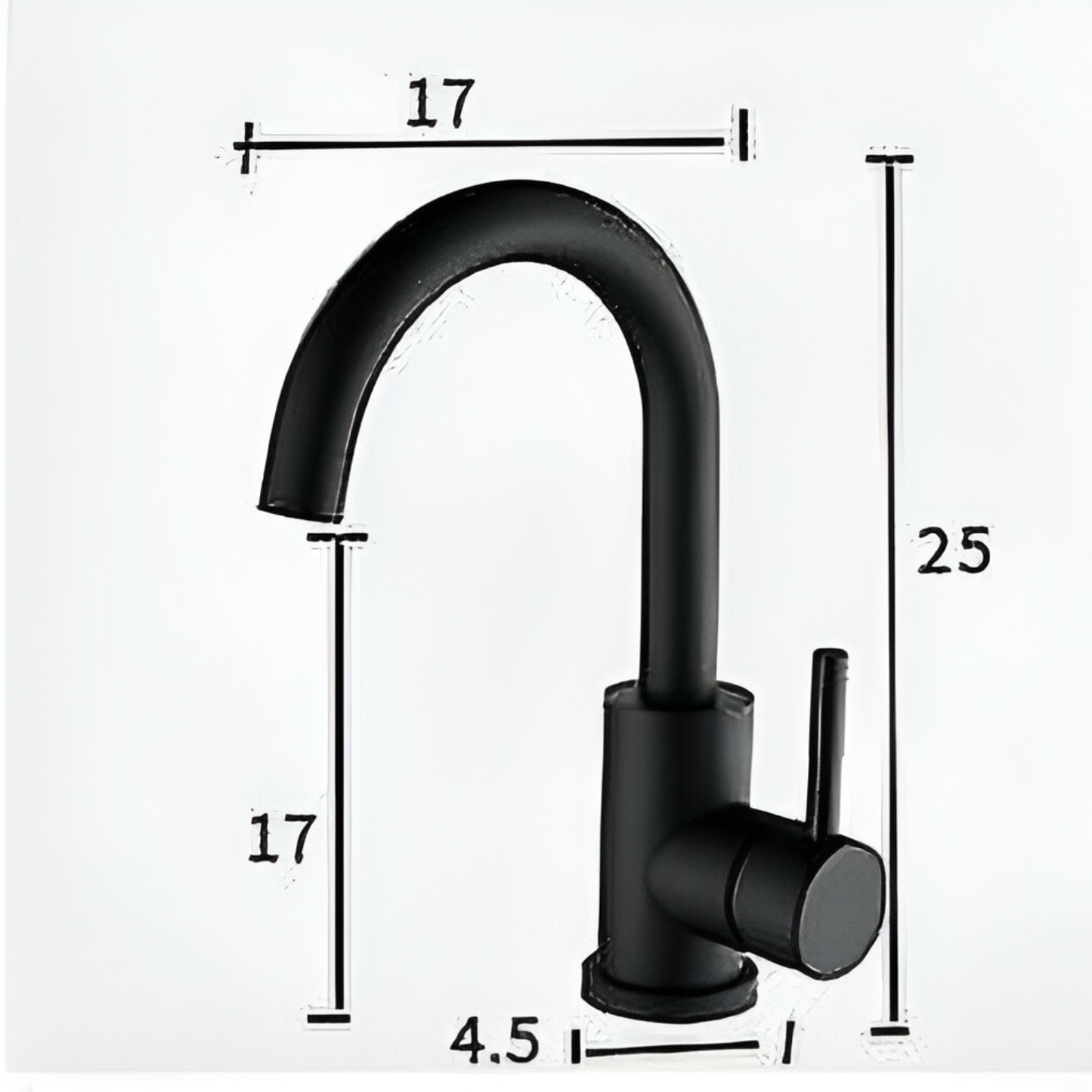 ברז פרח ניצב פיה קשתית שחור מט SD