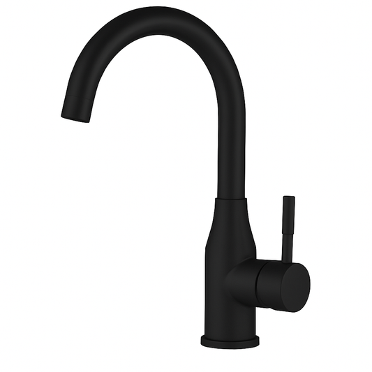 ברז פרח ניצב פיה קשתית לכיור רחצה שחור מט מבית TOP