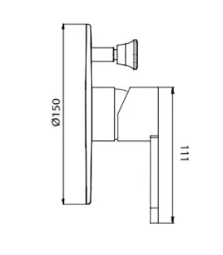 כיסוי חיצוני בלבד לאינטרפוץ 4 דרך | נחושת מוברש | 305388F20S | סדרת קליר CLEAR מבית חמת HAMAT