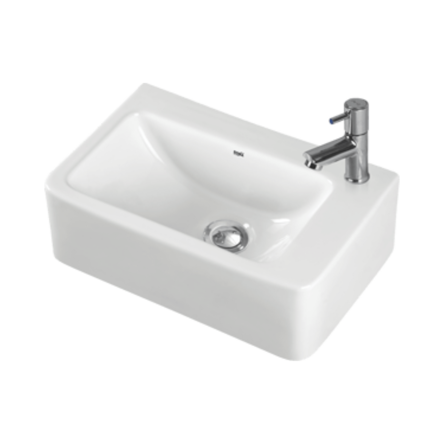 כיור אמבטיה תלוי/מונח לבן מבריק מעוצב דגם SINITH