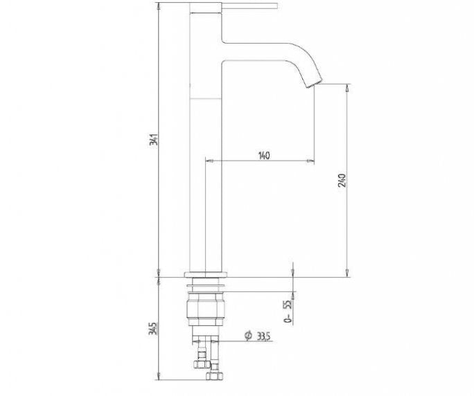 ברז פרח גבוה 305744F16S נירוסטה מוברש PVD סדרת אייס חמת